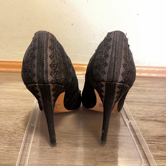 Badgley Mischka black lace heels - Picture 2 of 5